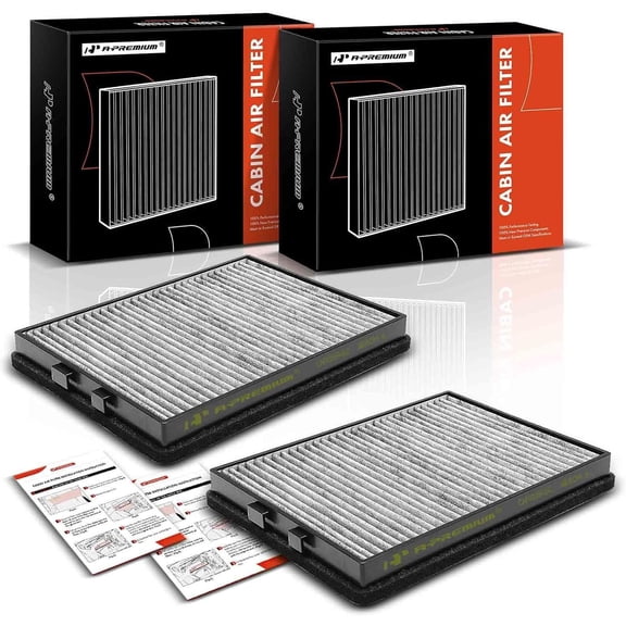 A-Premium 2-PC Cabin Air Filter with Activated Carbon Compatible with BMW E39 Series 525i 2001-2003 528i 1997-2000 530i 2001-2003 540i 1997-2003 M5 2000-2003 Replace# CF10369 64118391198