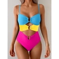 thumbnail image 2 of One Piece Swimsuit for Women Ring Linked Monokini Sexy Bathing Suit Cutout Swim Suit, 2 of 4