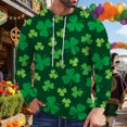 thumbnail image 2 of IWRICH Men's Shamrock Printed Hoodies St. Patrick's Hooded Sweatshirts Casual Fall Tees with Pocket 02-Dark Green M, 2 of 4