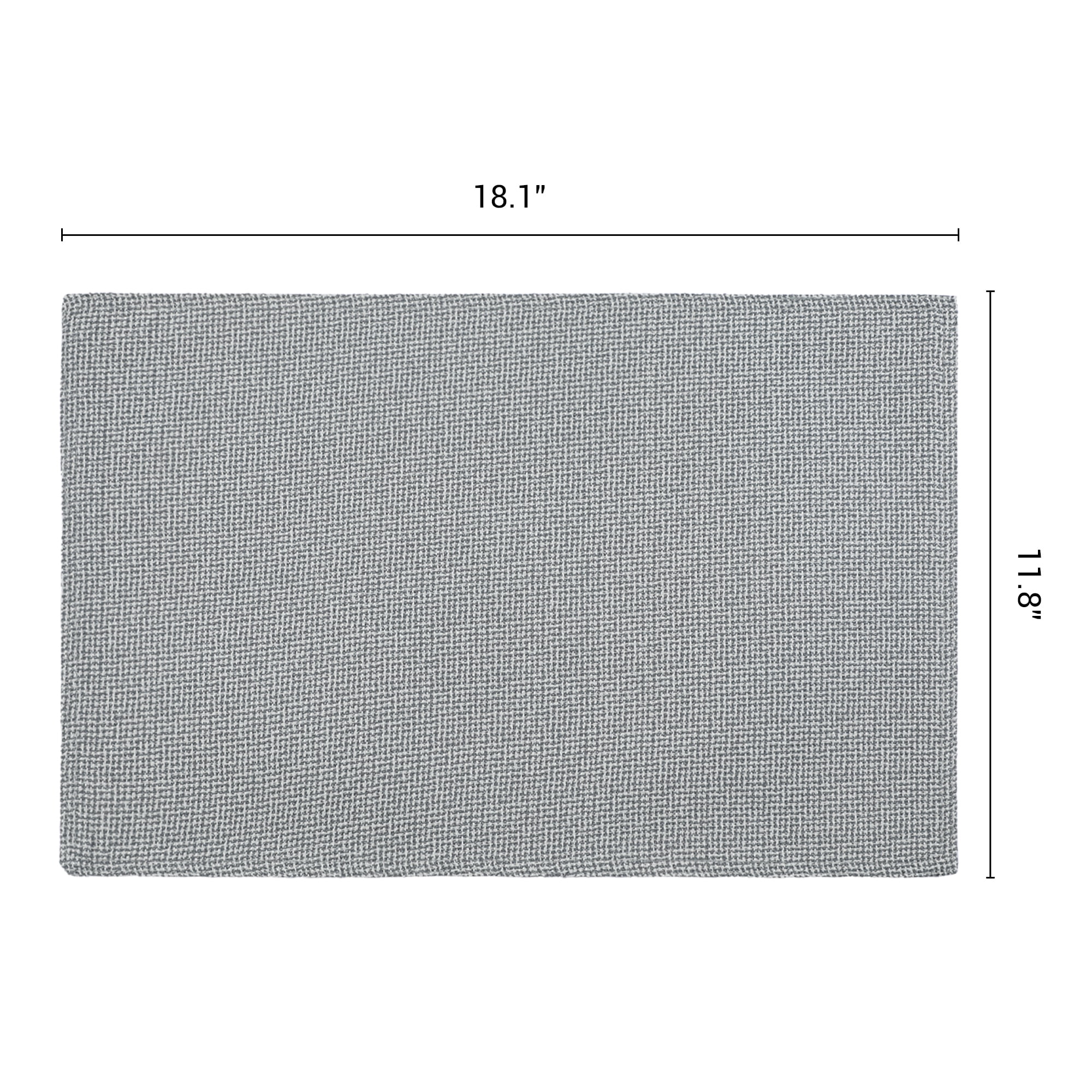 Unique Bargains Cotton and Linen 4Pcs Rustic Table Mats Dark Gray 18.1x11.8inch