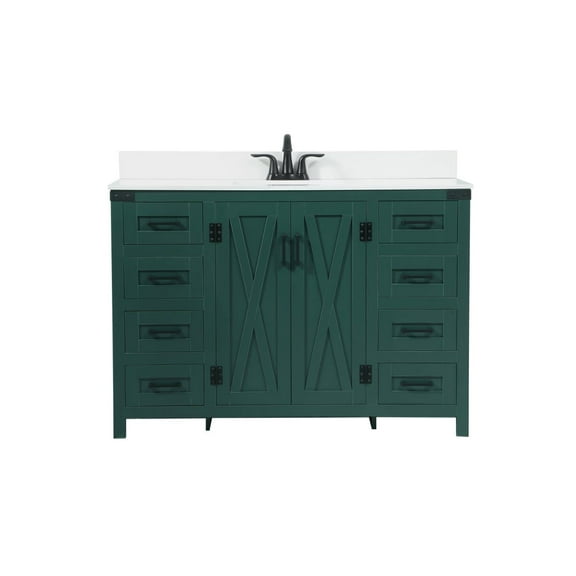 Elegant Lighting Vf90248-Bs Grant 48" Free Standing Single Basin Vanity Set - Green