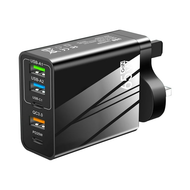 3.1A Type C PD+3USB Multi Port Travel Charger Standard 65W Fast Charging Mobile Phone Charger Charging Head