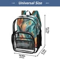 thumbnail image 4 of PVC Transparent Backpacks Clear Backpack for Travel and Outings Abstract Leaves, 4 of 7