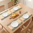 thumbnail image 3 of Farmhouse Placemats Set of 6 Woven Paper Cotton Placemats for Dining Table Decor Indoor Outdoor Kitchen Table Mat Wipe Clean Green 17.7x11.8inch, 3 of 6