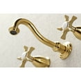 thumbnail image 4 of Kingston Brass KS3127NX Hamilton Double-Handle 3-Hole Wall Mount Bathroom Faucet in Brushed Brass, 4 of 8