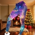 thumbnail image 2 of Feancey Women's Seamless Workout Leggings High Waisted Stretchy Yoga Pants Fashion Celestial Sky Galaxy Print Tights Milk Silk Soft Gym Running Leggings Purple S, 2 of 7