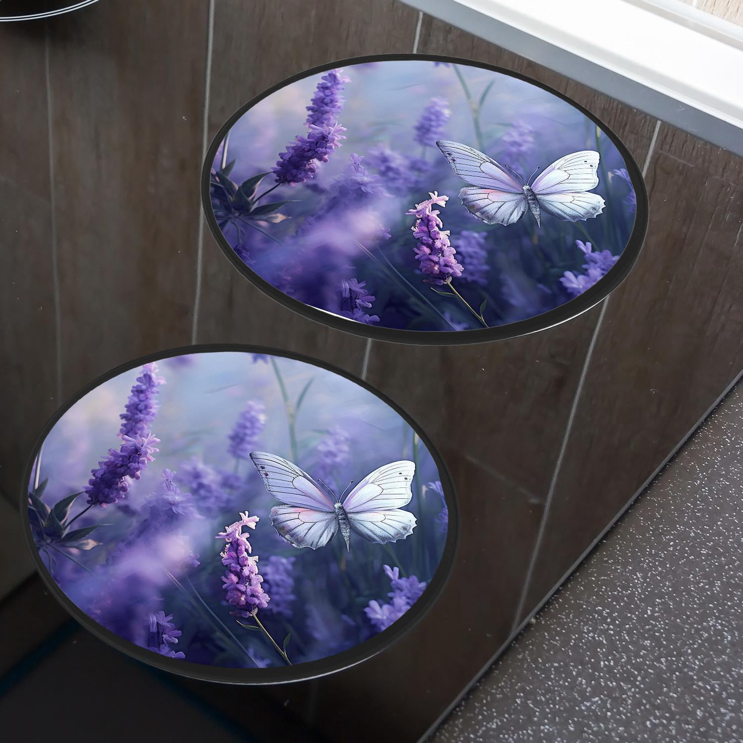 Metal Stove Burner Covers 4 Pcs ,glowing purple butterfly wings Amazing, Round Round Stove Burner Covers 8Inch And 10Inch