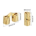 thumbnail image 2 of Uxcell 2Pack 8mm Brass Barrel Hinges Invisible Hidden Concealed Furniture Hinges, Gold, 2 of 5