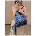 thumbnail image 5 of PRIYAL Denim Backpack for Women Vintage Y2K Grunge Style Lightweight Canvas Rucksack Purse Daypack Aesthetic Cute Travel Jeans Bag, 5 of 8