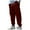 Wine, variant on Kalauyu Mens Corduroy Joggers Pants Casual Cargo Pants Drawstring Elastic Waist Baggy Tapered Sweatpants with Pockets Army Green 2XL