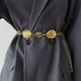 thumbnail image 4 of ZOUBAOQ Waist Chain Body Chain Southwestern Sun Star Burst Stamped Metal Medallion Chain Cowgirl Chain Belts for Dresses Jeans Country Concert Outfit (Silver), 4 of 9