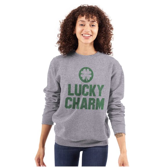 Saint Patricks Lucky Charm Shamrock Sweatshirt for Men or Women Brisco Brands S