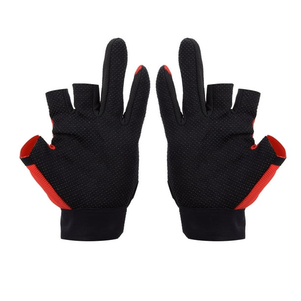 Ymiko Fishing Gloves 3 Fingerless Gloves 3 Fingerless Fishing Gloves Non Slip Fishing Gloves Neoprene Breathable Comfortable Non Slip 3 Fingerless Spo