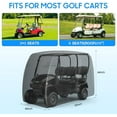 thumbnail image 2 of Golf Cart Cover 4 Passenger Heavy Duty, 420D Waterproof Golf Cart Accessories Extended Roof Compatible with EZ GO  Yamaha Golf Carts, Outdoor Dustproof 4 Seat  Cover,Black, 2 of 7