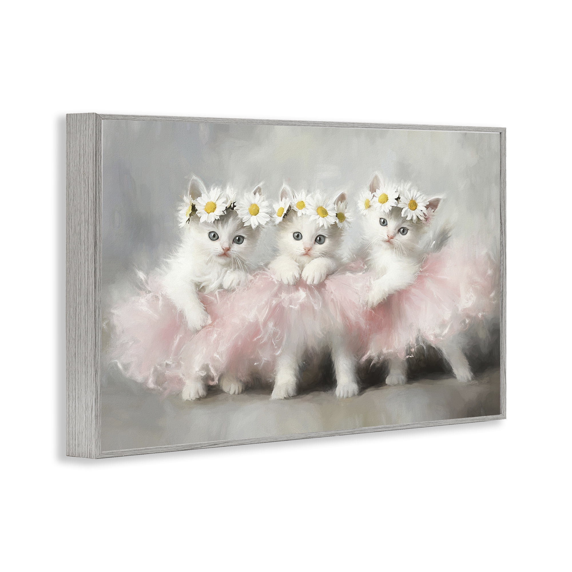 Stupell Industries Dancing Kittens in Tutus Gray Framed Giclee Art, design by Tina LeCour