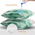 thumbnail image 4 of Sage Green Waves Coastal Throw Pillow Covers 18x18 Inch Set of 2, Green Ombre Summer Beach Oceans Waterproof Outdoor Pillow Covers, Decorative Cushion Pillowcases for Couch, Sofa, Bed, Garden, Patio, 4 of 9