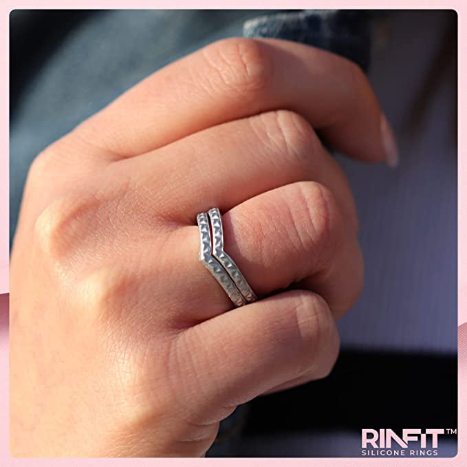 Silicone Wedding Rings For Women by Rinfit -Female Wedding Bands - Couture  5 Stackable Rings Set - Walmart.com