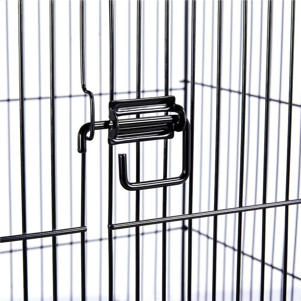 Renwick Rolling Metal Parrot Cage with Open Top For Small Birds, Black, 59" H