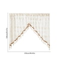 thumbnail image 3 of Naittoop Victorian Floral Lace Swag Valance Curtain Semi Sheer Embroidered Window Drape with Beaded Tassels No Punching Triangle Design for Kitchen Bedroom and Cafe 39*98 in Brown, 3 of 6