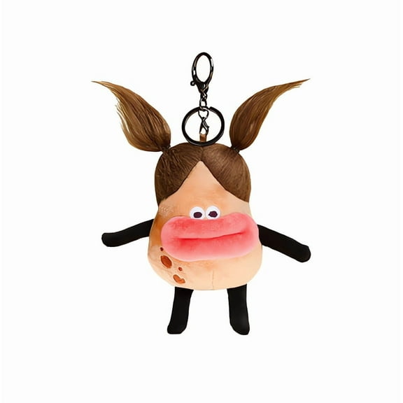 VickyPoP Cute Potato Doll Keychain Soft Backpack Plush Pendent Keyring for Women Girls