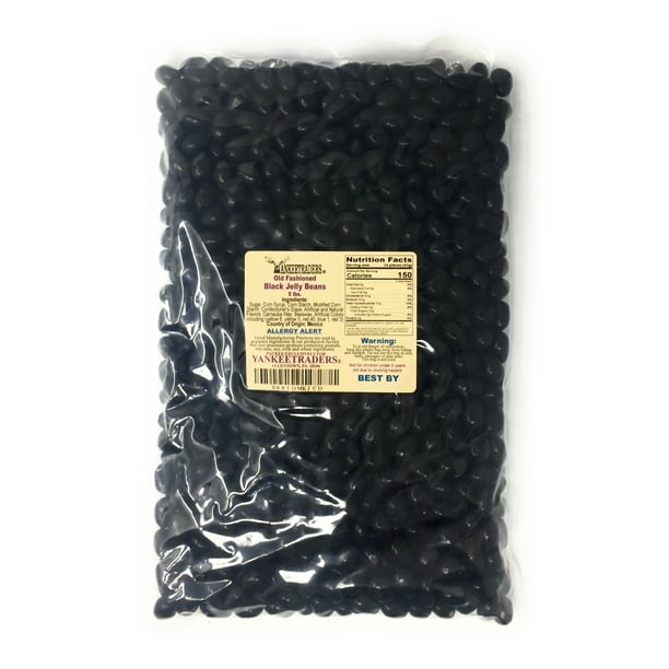 YANKEETRADERS Old Fashioned Black Licorice Jelly Beans, 5 lbs