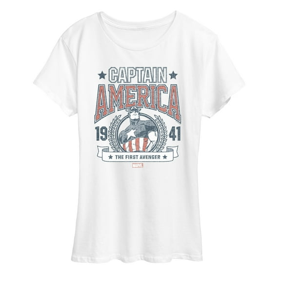Marvel Captain America - Collegiate - Women's Short Sleeve Graphic T-Shirt