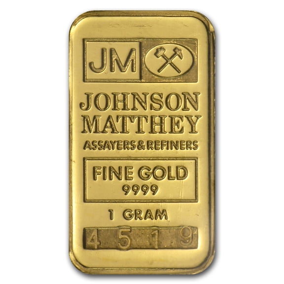 1 gram Gold Bar - Johnson Matthey