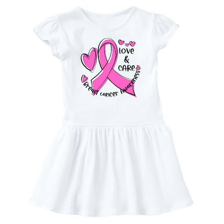 

Inktastic Love Care Cure Breast Cancer Awareness Pink Ribbon Gift Baby Girl Dress
