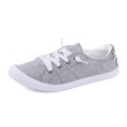 thumbnail image 1 of Zapatillas de deporte de lona sin cordones para mujer, zapatos casuales para caminar, comodidad clásica, zapatillas planas de moda (gris 07), 1 of 5