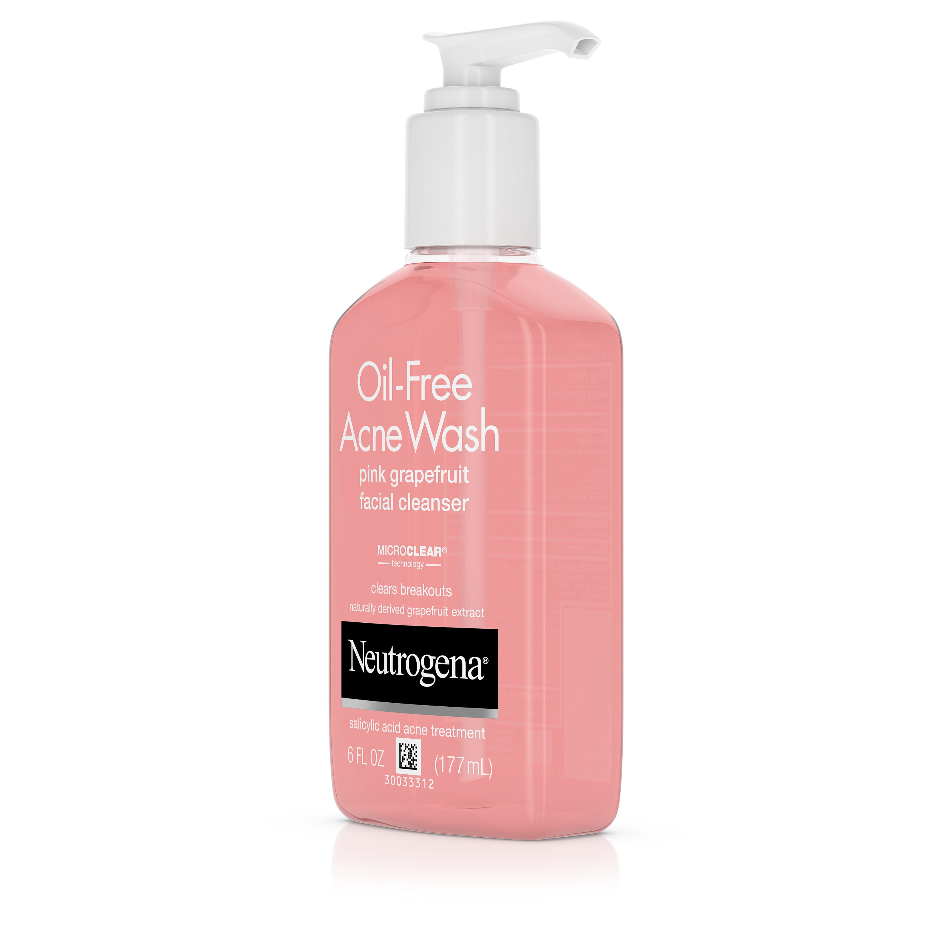 Neutrogena Oil-Free Pink Grapefruit Acne Facial Cleanser, 6 fl. Oz - 2 Pack