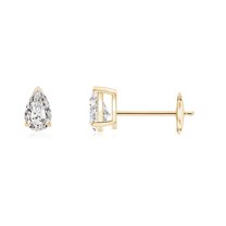 ANGARA Natural Diamond Solitaire Stud Earrings in 14K Yellow Gold for Women (Size-4x2.5mm| Color-I-J| Clarity-I1-I2) | April Birthstone, Anniversary, Jewelry Gift for Women | Natural Diamond Earrings