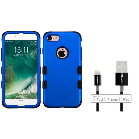 UPC 886610362215 product image for Insten Tuff Hard Dual Layer Case For iPhone 7 - Blue/Black (with Apple Certified | upcitemdb.com