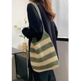 thumbnail image 2 of Kukuzhu Summer Hand-Woven Beach Straw Bag Women Fashion Large Stripe Travel Holiday Shoulder Bag Tote Bag, 2 of 6