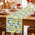 thumbnail image 5 of Summer Lemon Table Runner 36 Inches, Fruits Green Botanical Blue Striped Bed Runner Dresser Scarves Tabletop for Indoor Outdoor Parties/Ceremony/Banquet, 13"x 36", 5 of 9