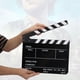 thumbnail image 3 of Tablero de aplausos, acrílico, Director de Escena, claqueta, TV, película, Tablero de acción, Corte de película, Accesorio con bolígrafo, para Accesorios (Pizarra en Blanco y Negro PAV1BBE) Amonsee NO, 3 of 6