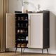 thumbnail image 1 of 5 - tier double - door woven chest of cajones in negra wood grain y natural wood: spacious home decor almacenamiento organizer, 1 of 10