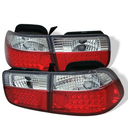 - Spyder Honda Civic 96-00 2Dr LED Tail Lights - Red Clear
