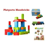 MassBricks Jumbo Plastic Building Blocks, 86 Pieces, Age 1 - 8, Free Storage Bin