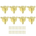thumbnail image 1 of Unique Bargains 30x30x30mm Metal Box Corner Protectors Iron Gold Tone 8 Pack, 1 of 5