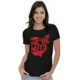 thumbnail image 4 of Funny Ohio OH We're Nuts State Shape Womens Fitted Plus Size Graphic Tee Brisco Brands 2X, 4 of 5