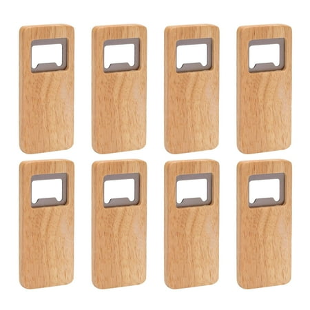 

8 Pack Wood Beer Bottle Opener Wooden Handle Corkscrew Stainless Steel Square Openers Bar Kitchen Accessories Party Gift