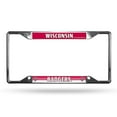 thumbnail image 1 of Wisconsin Badgers License Plate Frame Chrome EZ View, 1 of 1