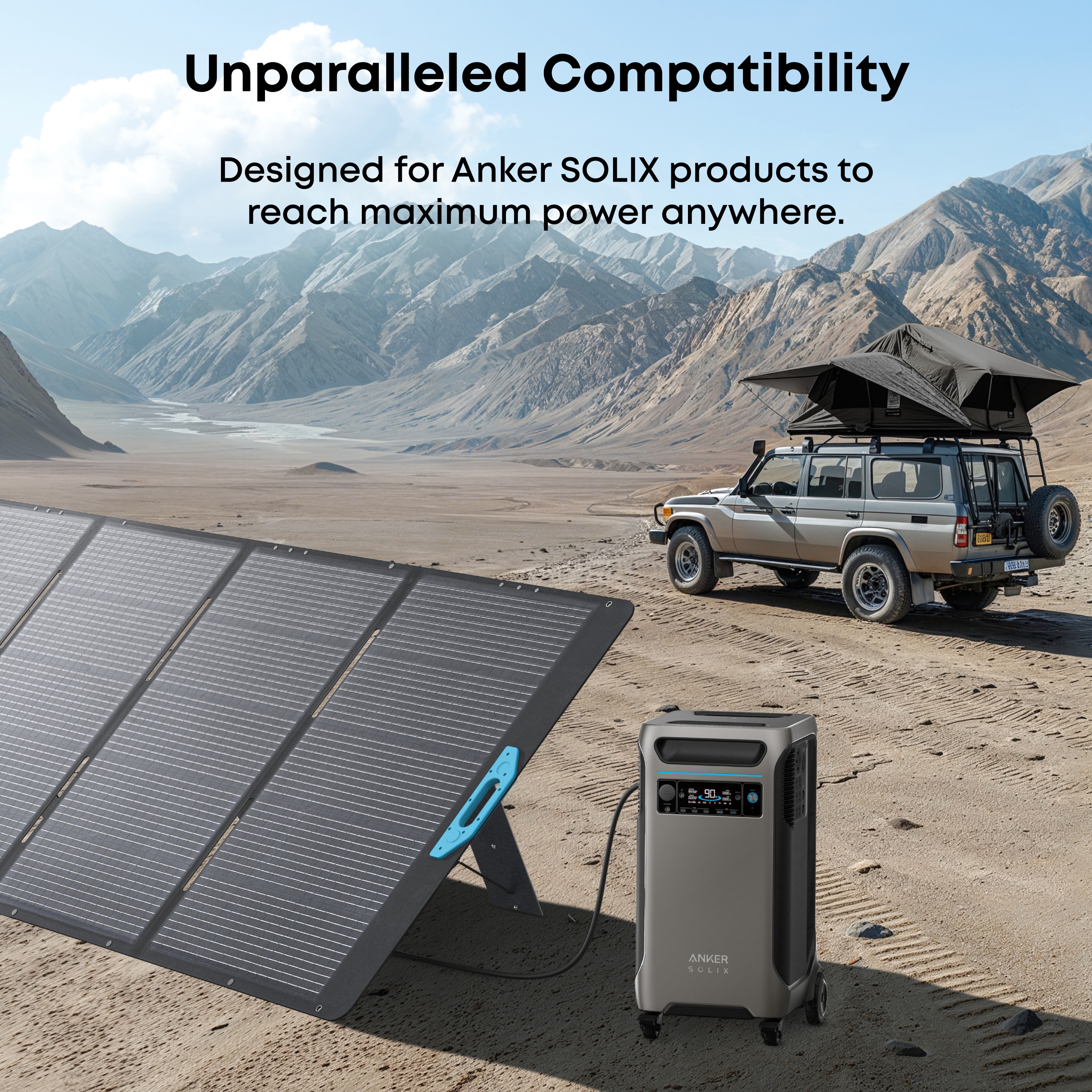 SOLIX F3800 6,000W Output 3,840Wh Power Station w/ 1 400W Solar Panel, Home Backup/RVs Solar Generator