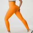thumbnail image 2 of Loopsun Womens Pants, Yoga Pants for Women, Woman Solid Elastic High Waist Tight Lift The Hip Yoga Pants Orange L, 2 of 3