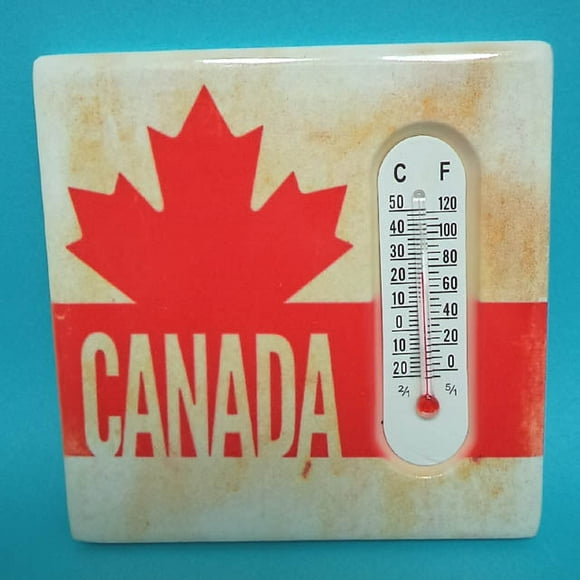 01046 - Thermomètre SOUVENIR Canadien 3X3 Feuille d'Érable