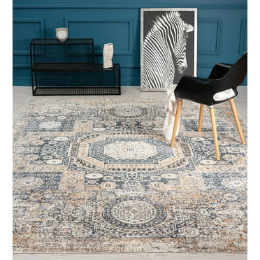 K2 Floor Style - LUMINA Power Loom Vintage Blues/Greys Rug