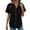 Black, variant on Cilsoka Womens 2026 Summer Dressy Casual Button Down Shirts Short Sleeve Dress Shirts Casual Summer Solid Basic Tops Business Blouses
