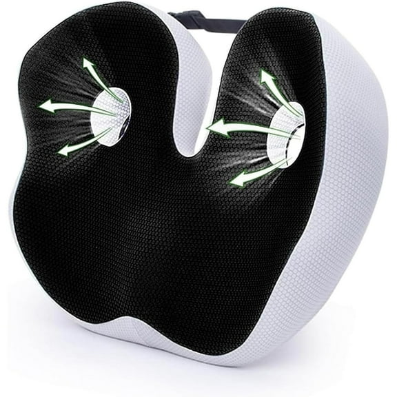 Seat Cushion,Seat Cushion for Sit Bone and Back Pain Relief, Butt, Tailbone, Hip, Hamstring, Posture Support - Memory Foam Comfort Ischial Tuberosity Pillow (Color : Black)