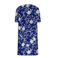 thumbnail image 4 of Levmjia Womens Summer Dress V-Neck Short Sleeve Floral Print Loose Fit Casual Polyester Beach Dress with Pockets Multi Color Options, 4 of 5