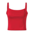 thumbnail image 4 of Women'S Tanks Camis Women'S Sexy Slim Fit Cropped Camisole Tank Top Stretchy Sleeveless V Neck Summer Casual T Shirt For Ladies Fashion Comfortable Red S, 4 of 6